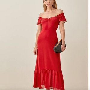 REFORMATION Red Butterfly Dress